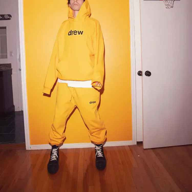 Drew House Letter Logo Series Sweatshirts Unisex Yellow-2