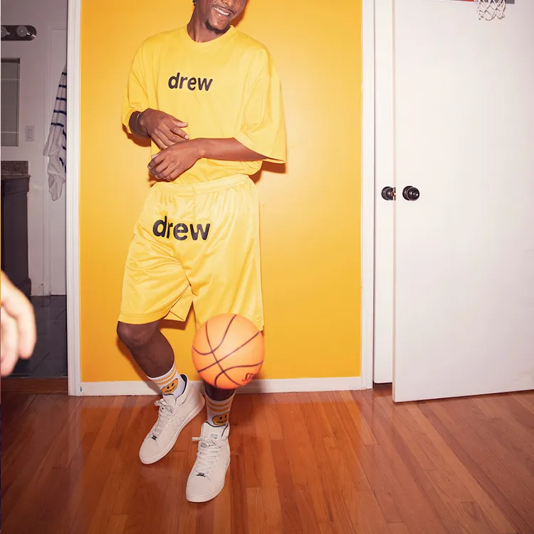 Drew House Letter Logo Series Casual Shorts Unisex Yellow-2