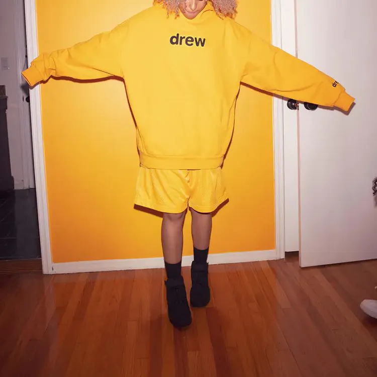 Drew House Letter Logo Series Sweatshirts Unisex Yellow-3