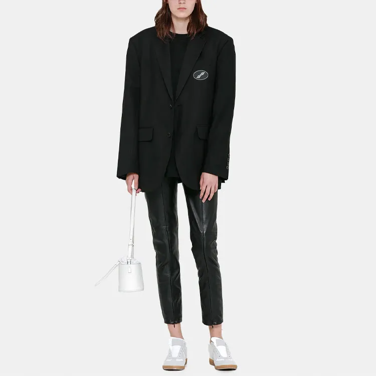 WE11DONE Oversized Suit Logo patch Blazer-4