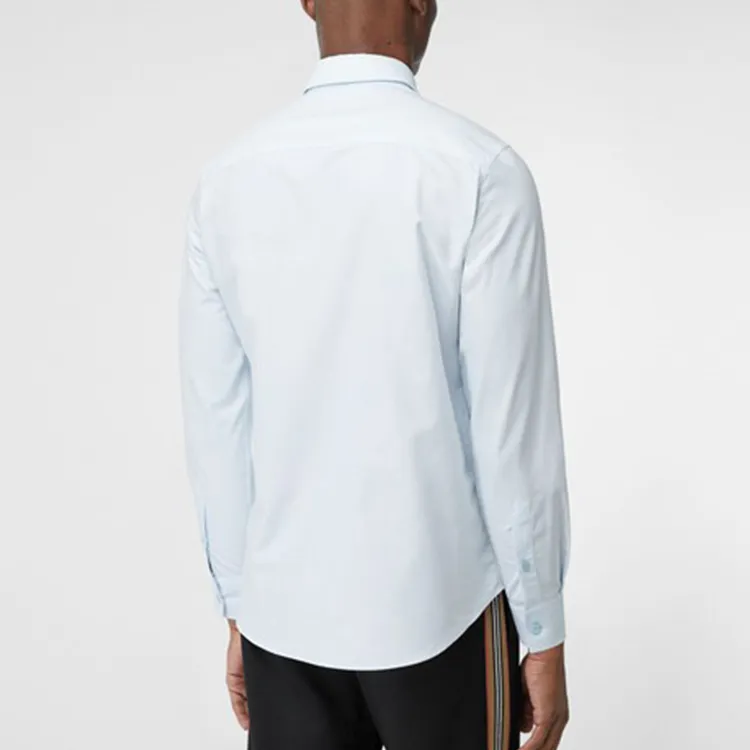 Burberry Shirts Men Sky Blue-3