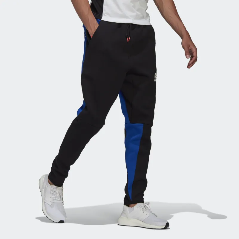 Adidas Knitted Sweatpants Men's Black Blue Multicolor-4
