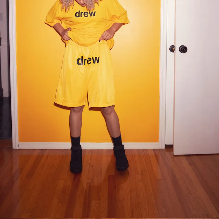 Drew House Letter Logo Series Casual Shorts Unisex Yellow-4