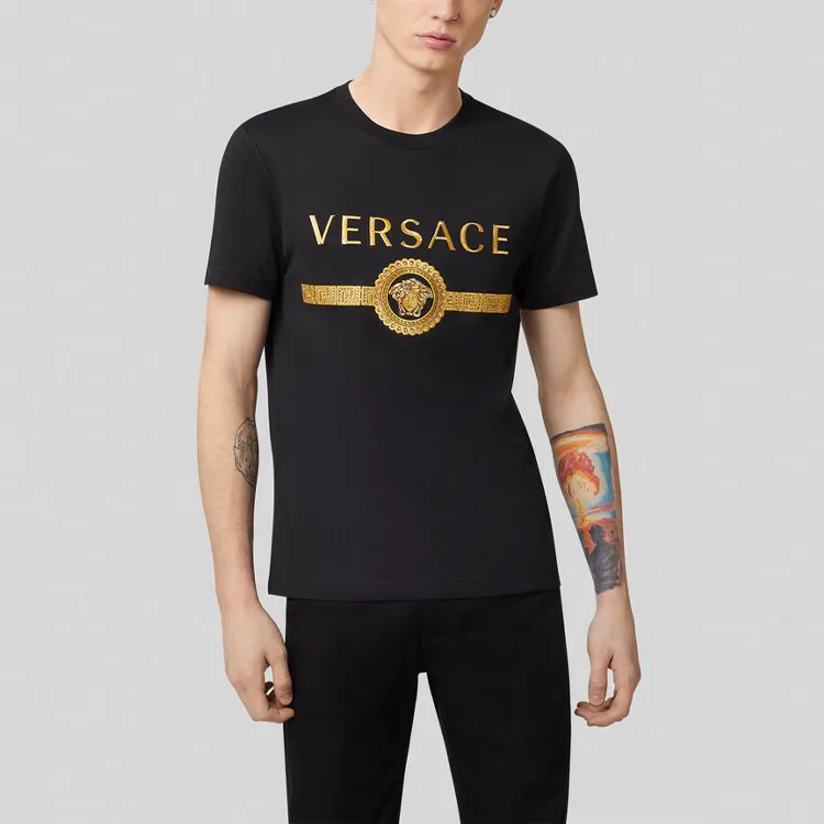 VERSACE Embroidered Medusa Logo T Shirt-1