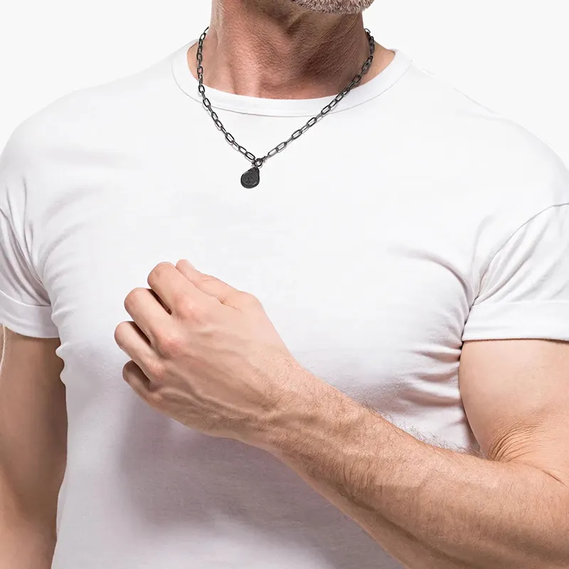 Swarovski Togetherness Faux Crystal Stone Necklaces Men's Black-3