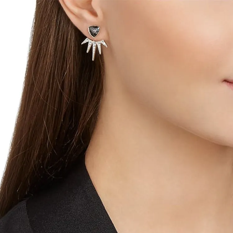 Swarovski Fantastic Stud Earrings Women's Silver-3
