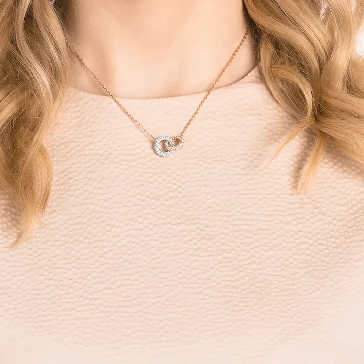 Swarovski Dextera Rose Gold Plated Necklaces Women's White/Rose Gold Tone Plated-4