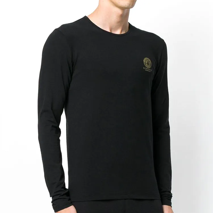 VERSACE Logo print Long sleeve T shirt-3