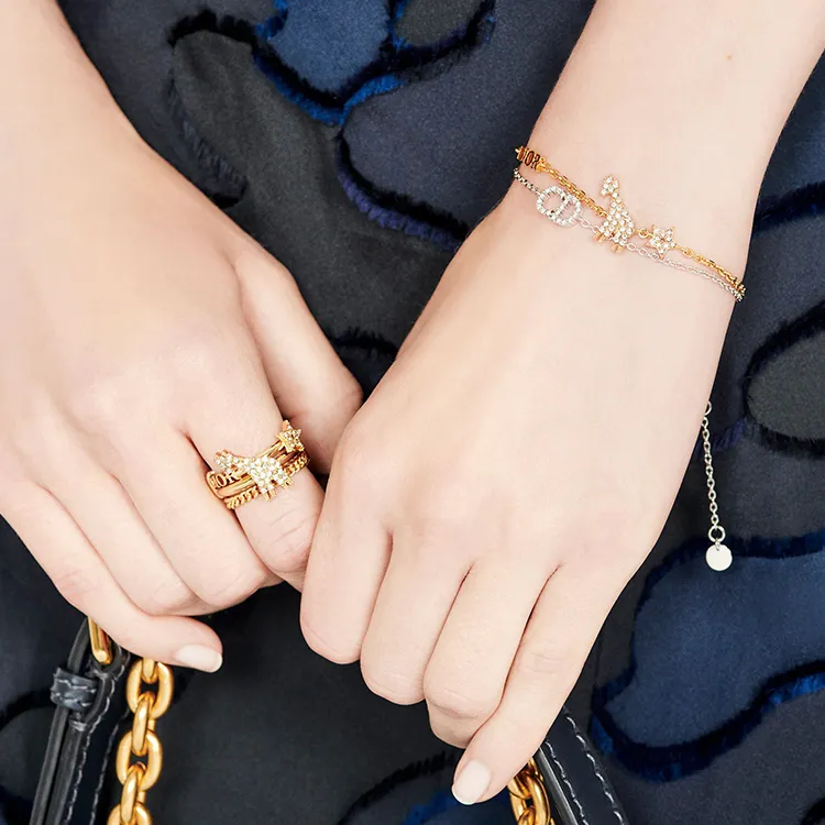 DIOR Metal Crystal Bracelets Women's-4