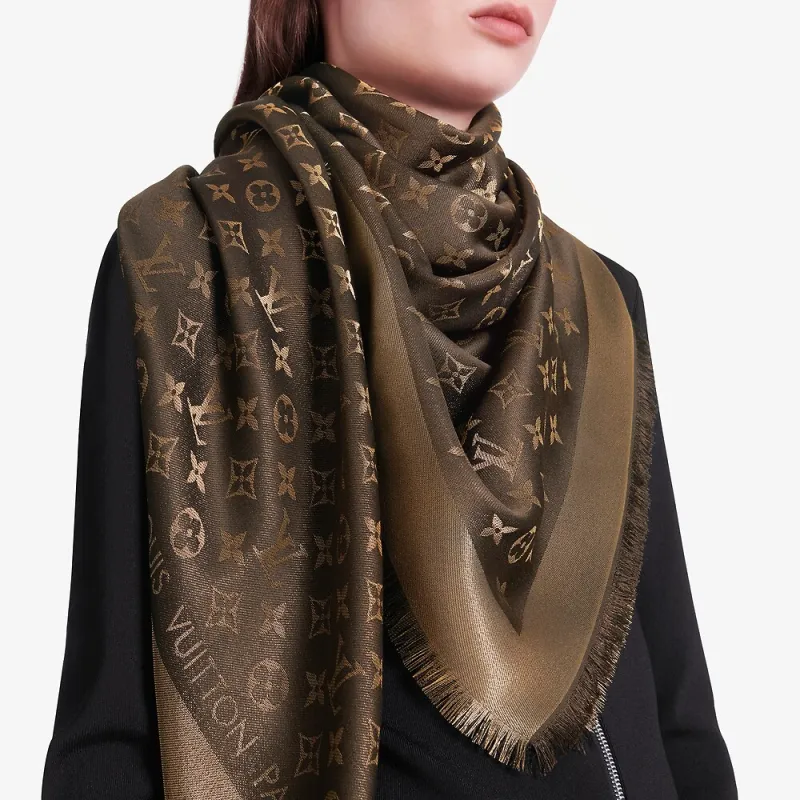 LOUIS VUITTON Silk Blend Knit Scarves Women's-3