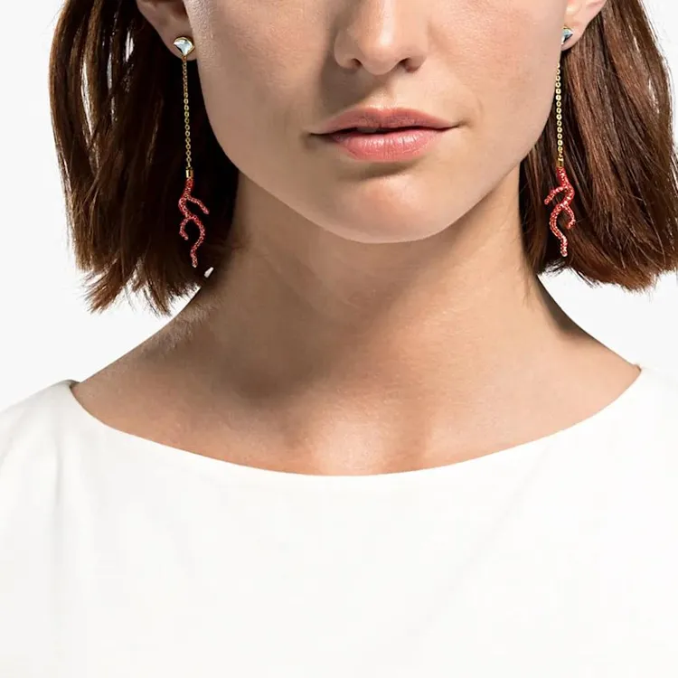 Swarovski Shell Coral Earrings Women's-2