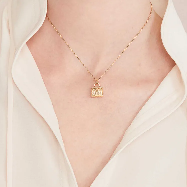 HERMES Kelly Amulette Rose Gold Necklaces Women's-2