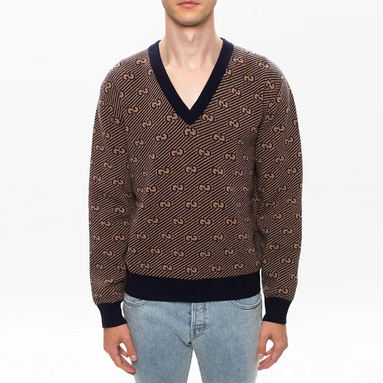 GUCCI Cashmere Sweaters Men Camel-1