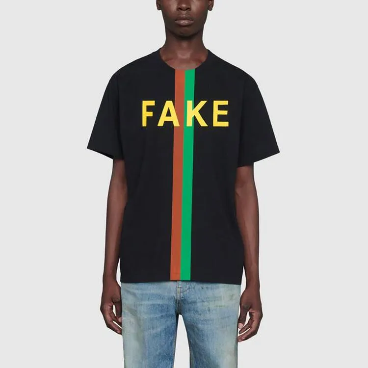 GUCCI Fake/Not Print Organic cotton T shirt-4