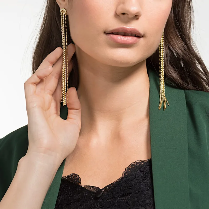 Swarovski Fit Earrings Women's Gold Plated-2