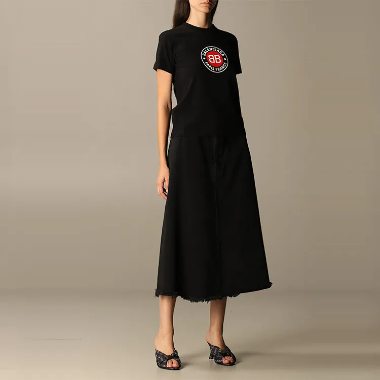 Balenciaga Logo Print T Shirt 'Black'-4