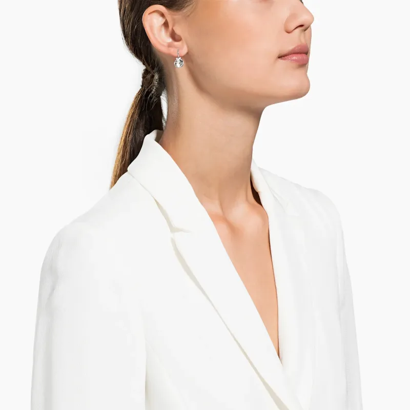 Swarovski Rhodium Plated Earrings Women's White-3