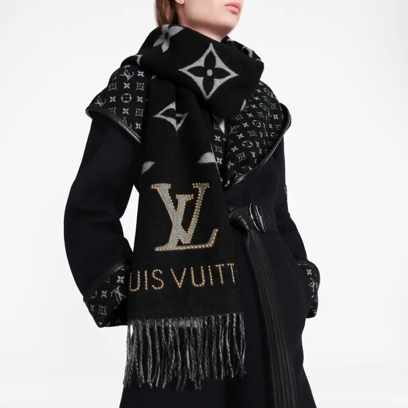 LOUIS VUITTON Cashmere Knit Scarves Women's-3