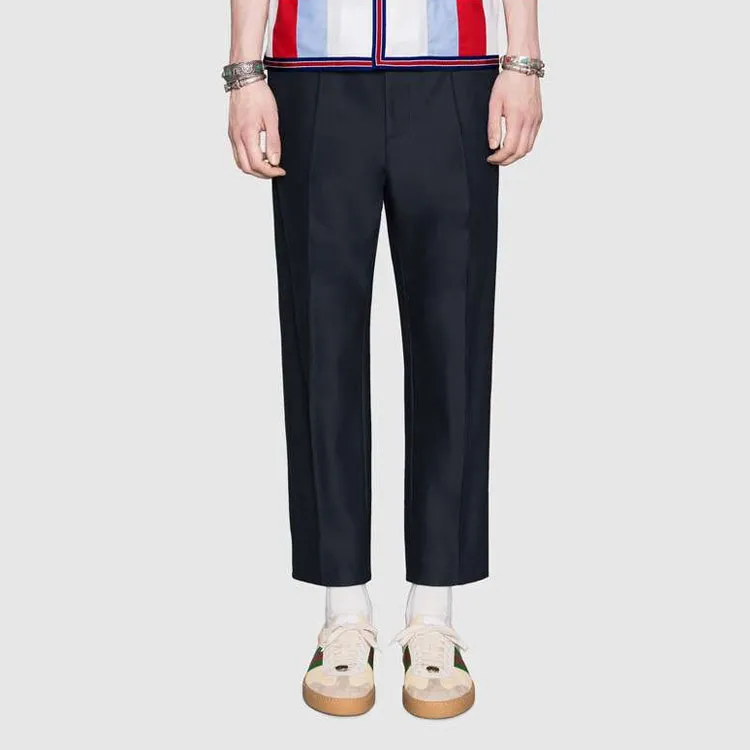 GUCCI Knitted Sports Pants Men's Dark Blue-6