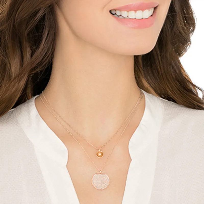 Swarovski Ginger Rose Gold Tone Plated Necklaces Women's-1