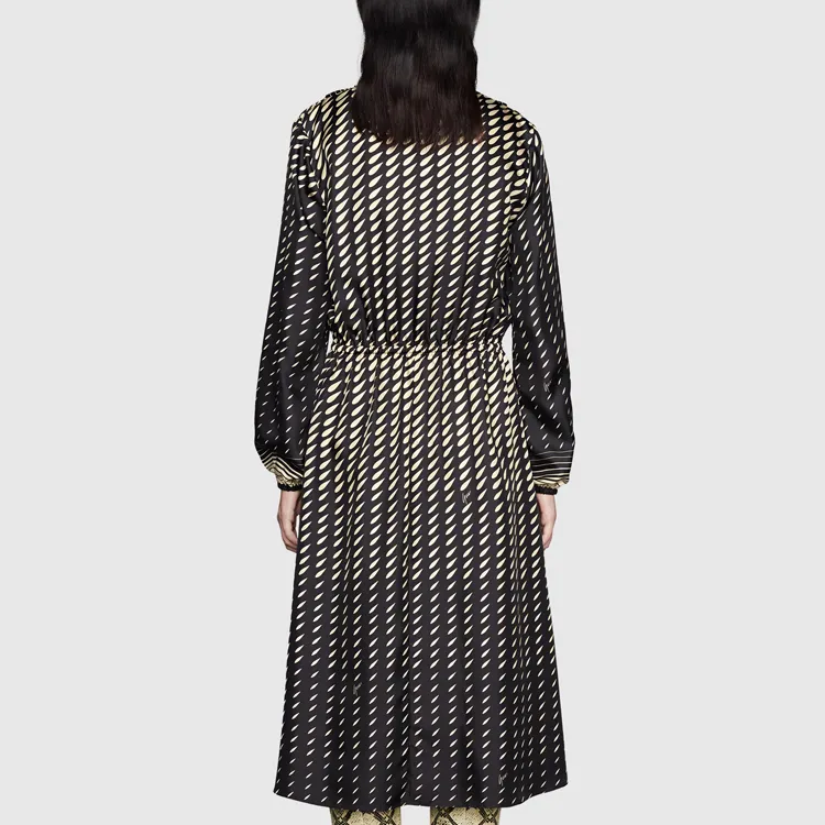 GUCCI Epilogue Long Sleeved Dress Women's Black Brown-2