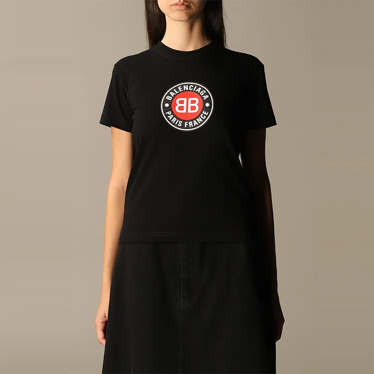 Balenciaga Logo Print T Shirt 'Black'-2