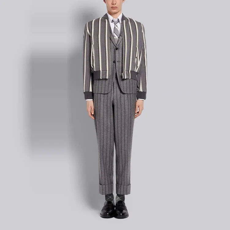 THOM BROWNE Casual Pants Men Gray-2