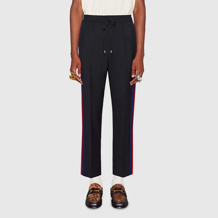 GUCCI Wool Cropped Pant With Stripe-1