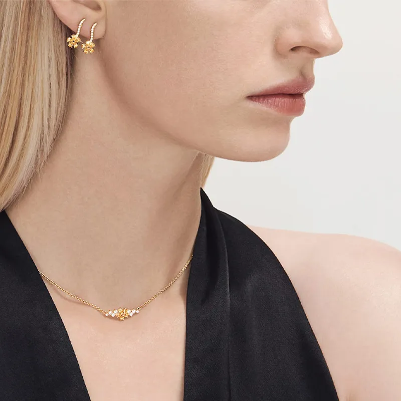 Swarovski Botanical Necklaces Women's Gold-2