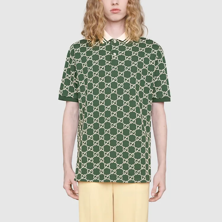 GUCCI Polo Shirts Men Green-3