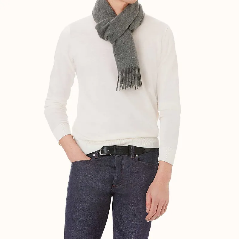 HERMES Cashmere Knit Scarves Unisex-3