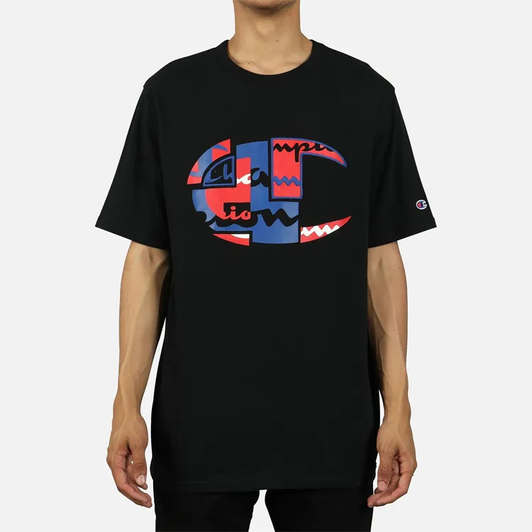 Champion Straight T-Shirt US Version Unisex Black-2