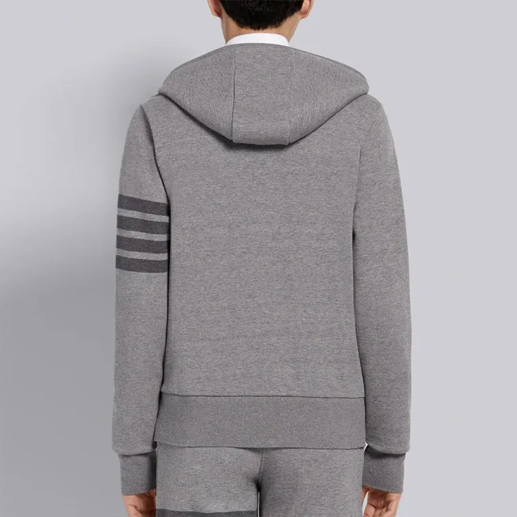 THOM BROWNE Tonal 4-Bar Hooded Jacket-4