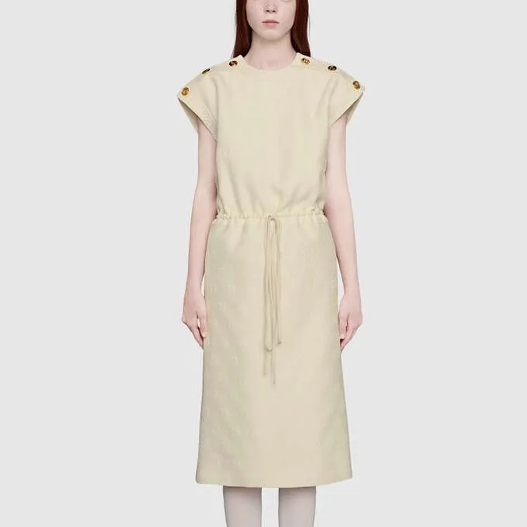 GUCCI Sleeveless Dress Women's Ivory White-1