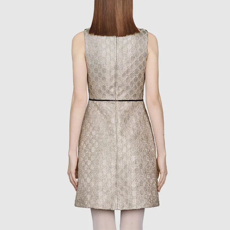 GUCCI Sleeveless Dress Women's Silver-2