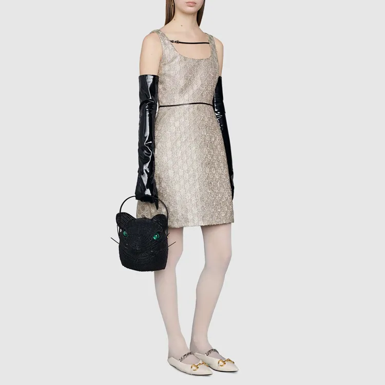 GUCCI Sleeveless Dress Women's Silver-3