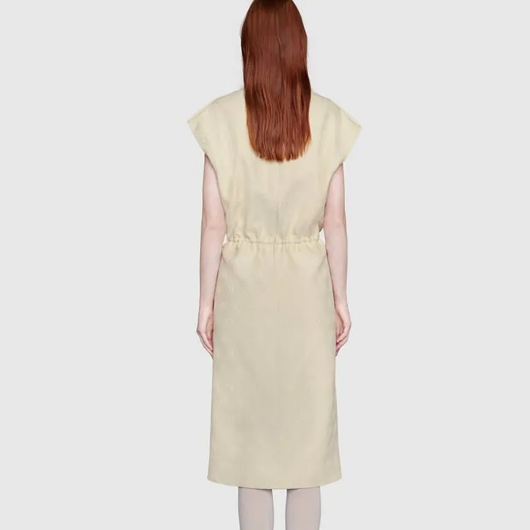 GUCCI Sleeveless Dress Women's Ivory White-2
