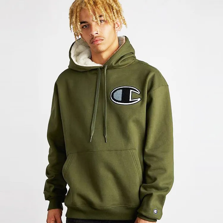 Champion Hooded Regular Sweatshirt US Version Men's Army Green-1