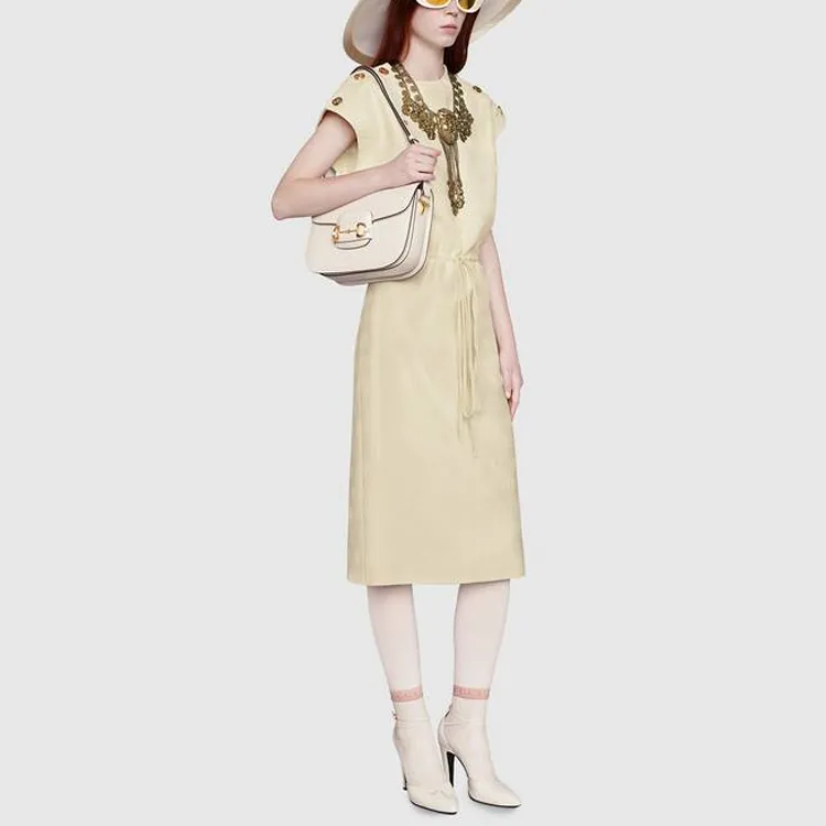 GUCCI Sleeveless Dress Women's Ivory White-3