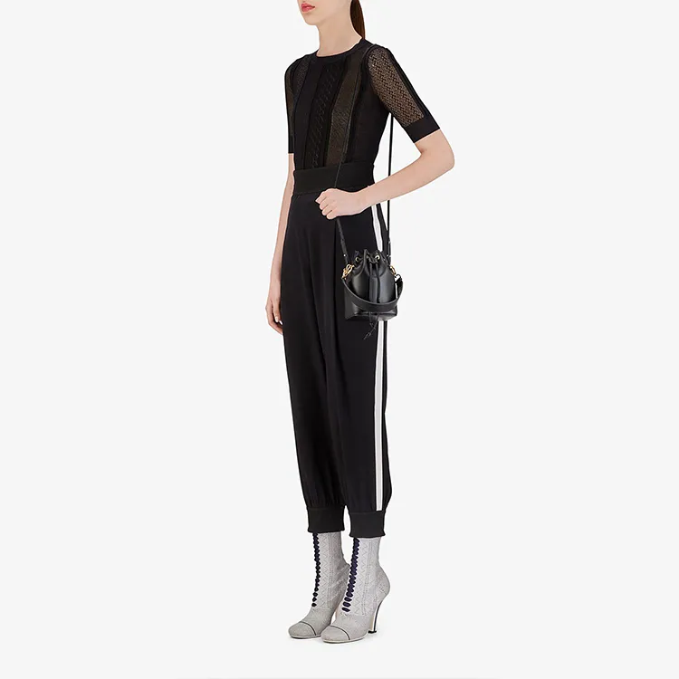 FENDI Mon Tressor Leather Mini Bucket Bag Black-4