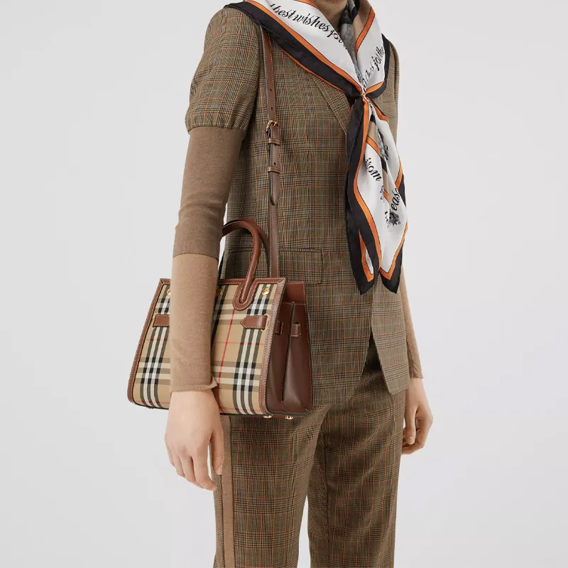 Burberry Title Cotton Shoulder Bag, Crossbody Bag, Handbag Mini Women's Archive Beige-8