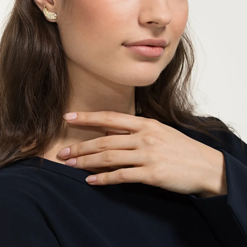 Swarovski Gold Plated Stud Earrings Women's-3