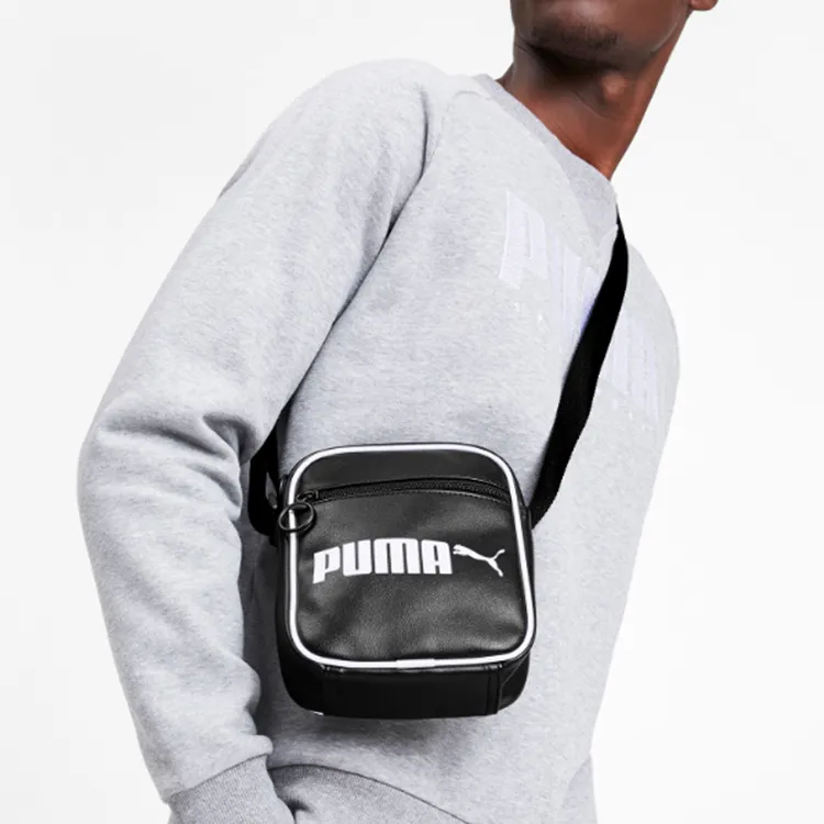 PUMA Leather Shoulder Bag Crossbody Bag Regular Unisex Black-2