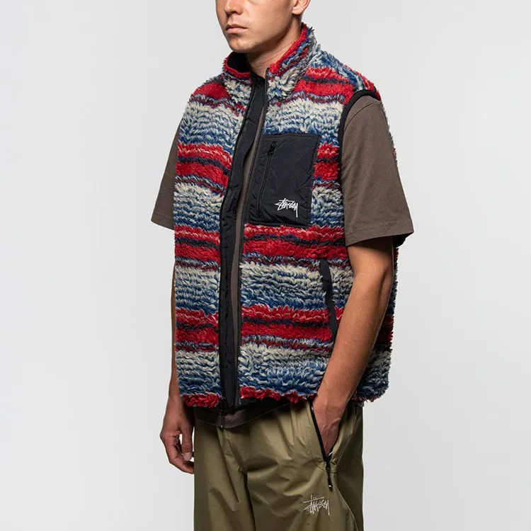 Stussy Striped Sherpa Vest-3