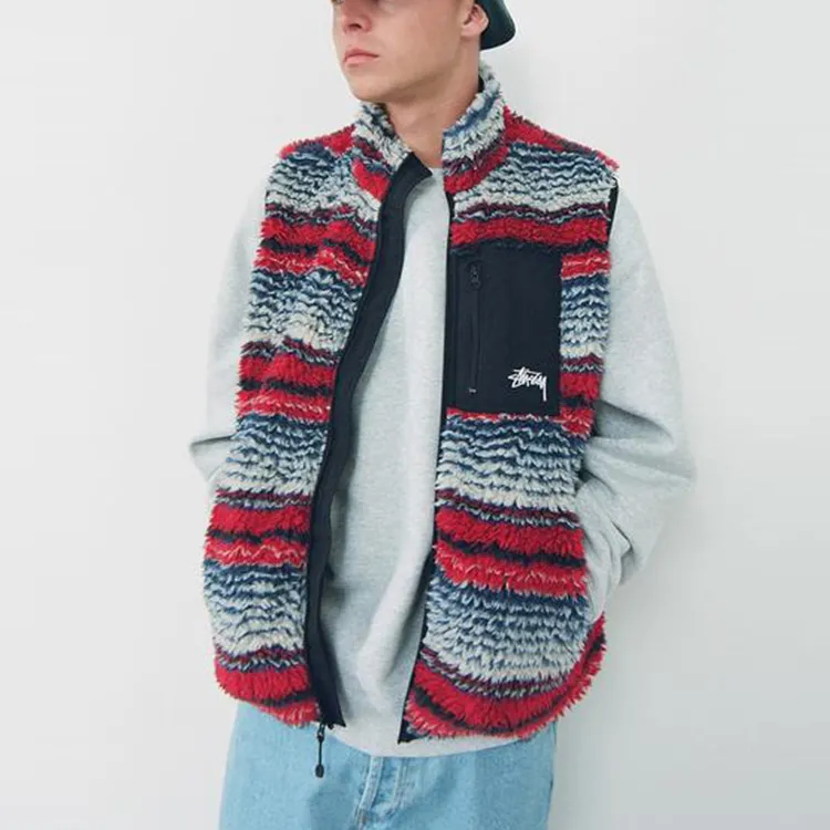 Stussy Striped Sherpa Vest-2