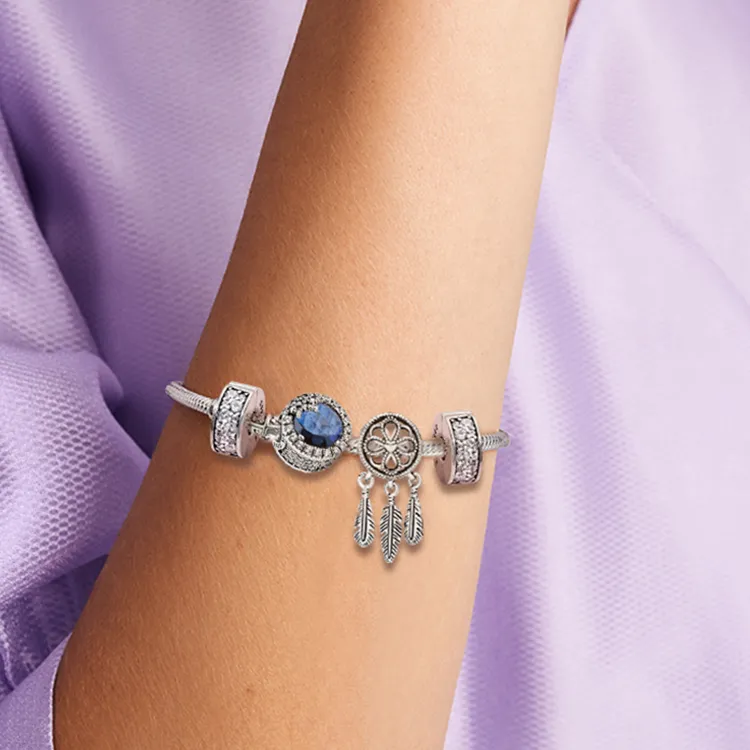 Pandora 925 Sterling Silver Bracelets Set Women's Silver-4