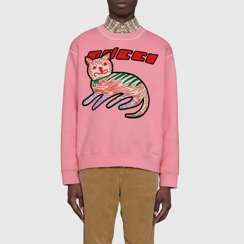GUCCI Cat print Organic cotton Sweatshirt-1
