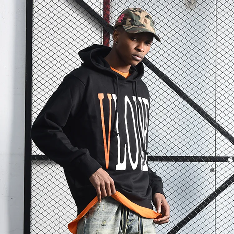 VLONE Big Logo Series Sweatshirt Unisex Black Orange-2
