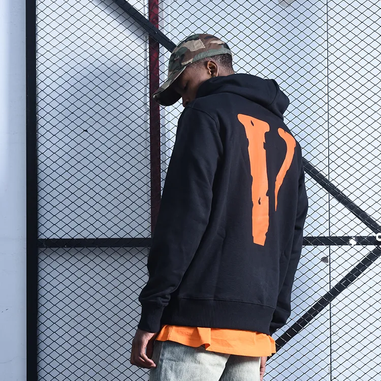 VLONE Big Logo Series Sweatshirt Unisex Black Orange-3