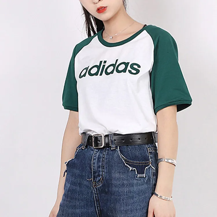 Adidas Neo Raglan Sleeve T Shirt Women's Green-4